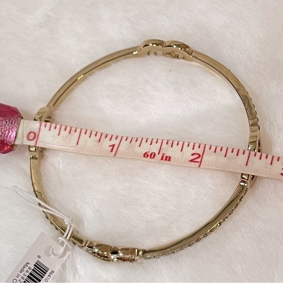 NWT Coach Gold-Tone Pave Op Art "C" Station Bangle Bracelet - Picture 17 of 17